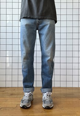 Vintage LEVIS 501 Jeans Distressed Denim 90s Washed Blue 