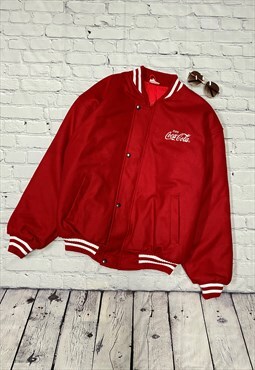 Red Coca Cola Varsity Style Jacket Size XL