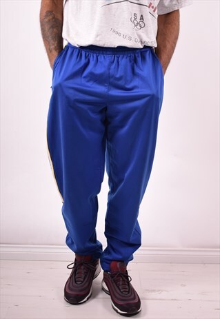 MENS VINTAGE TRACKSUIT TROUSERS LARGE BLUE 90S
