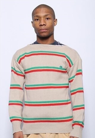 VINTAGE ROBE DI KAPPA STRIPED JUMPER BEIGE