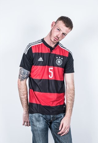 ADIDAS VINTAGE 1990S RED GERMANY FOOTBALL SHIRT