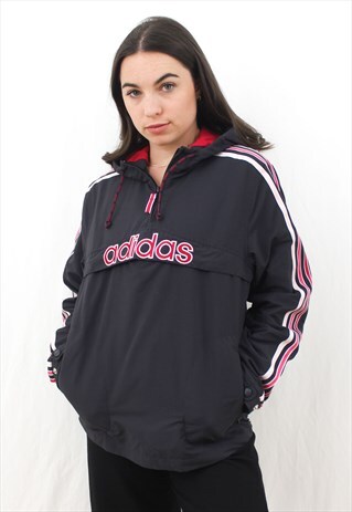 90'S RETRO SPELL-OUT PULLOVER JACKET