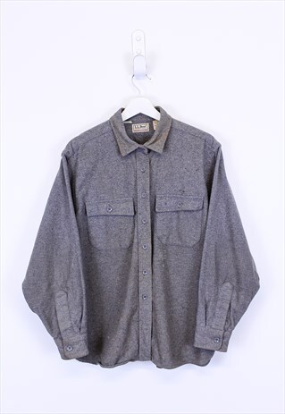 VINTAGE L.L. BEAN SHIRT / OVERSHIRT GREY WITH CHEST POCKETS