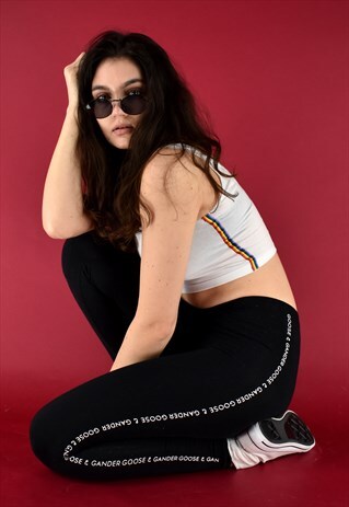 G&G WHITE RAINBOW RIBBON CROP TOP