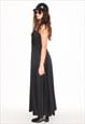 VINTAGE 00S SEXY EVENING MAXI DRESS IN BLACK