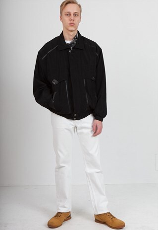 VINTAGE BLACK WINDBREAKER JACKET