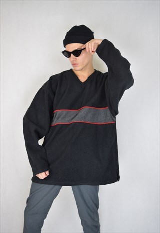 VINTAGE BLACK OVERSIZE FLEECE SWEATSHIRT