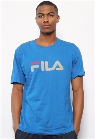VINTAGE FILA LOGO T-SHIRT BLUE
