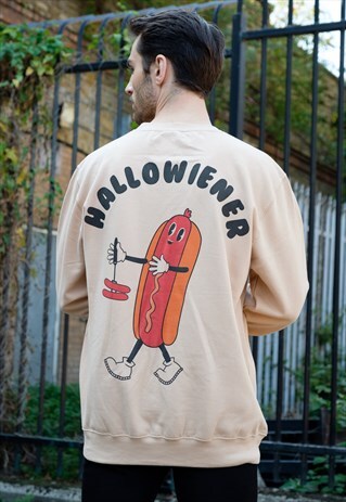 HALLOWIENER MEN'S HALLOWEEN SLOGAN SWEATSHIRT