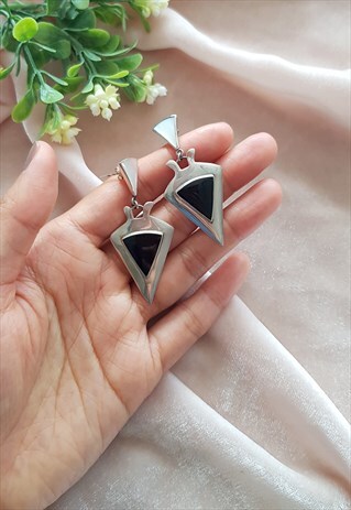 VINTAGE STERLING SILVER RETRO EARRINGS