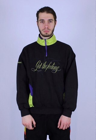 REEBOK VINTAGE JUMBER 3/4 RARE BIG LOGO