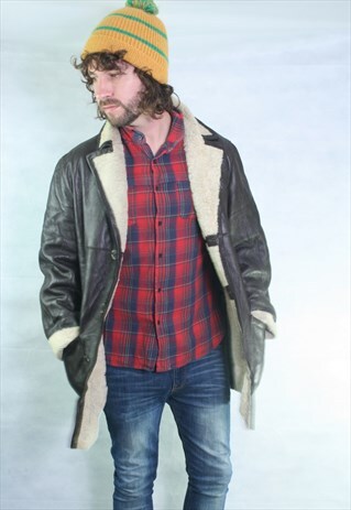VINTAGE OVERSIZED SUEDE SHEEPSKIN SHERLING LINED JACKET
