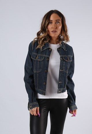 VINTAGE LOIS DENIM JACKET UK 8 XS BLUE (CA3W)