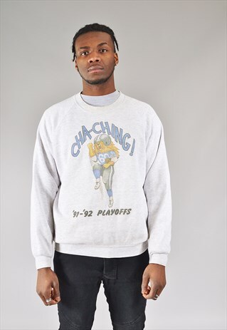 VINTAGE CHA-CHING PLAYOFFS SWEATSHIRT GREY