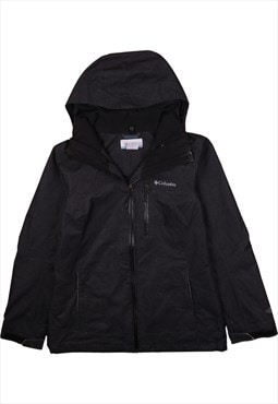 Vintage 90's Columbia Windbreaker Hooded Full Zip Up Black