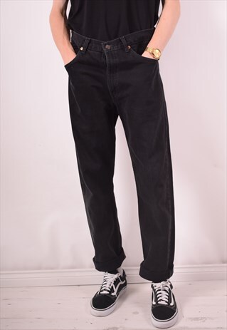 LEVI'S 521 MENS VINTAGE JEANS W34 L32 BLACK 90S