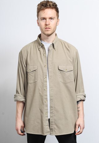 VINTAGE CORDUROY CORD SHIRT GREY
