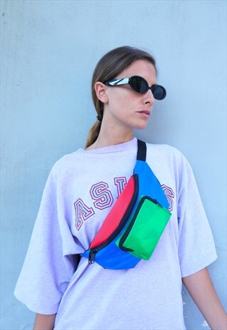 VINTAGE COLOR BLOCK BUM BAG
