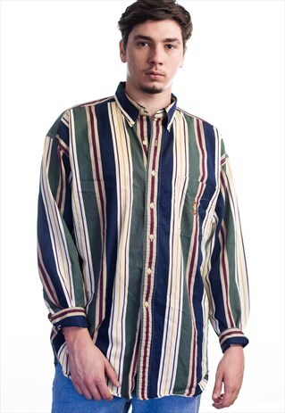 VINTAGE RALPH LAUREN CHAPS LOGO SHIRT 90S L 12.5