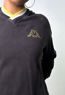 Black 90s KAPPA Embroidered Sweatshirt