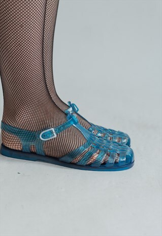 VINTAGE 90S BLUE JELLY SANDALS