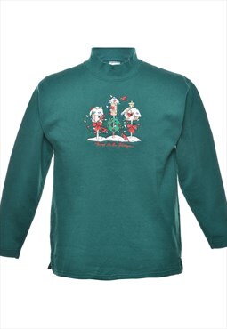 Vintage Beyond Retro Dark Green Christmas Sweatshirt - S