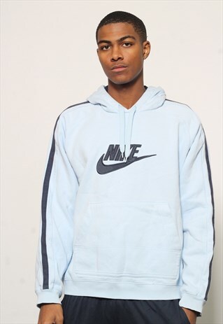 VINTAGE NIKE LOGO HOODIE BLUE