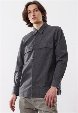 VINTAGE MEN LEVIS STA PREST WORKERWEAR OVERHIRT SHIRT JACKET