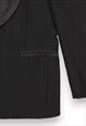 BLACK SINGLE BREASTED TUXEDO BLAZER