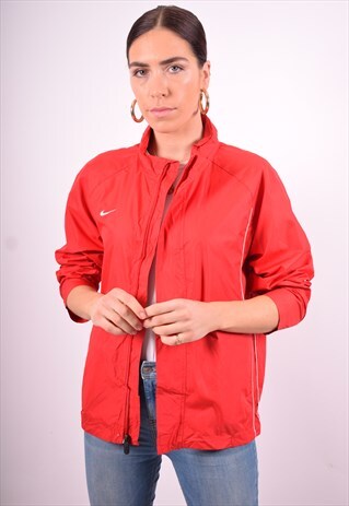 NIKE WOMENS VINTAGE TRACKSUIT TOP JACKET LARGE RED 90'S