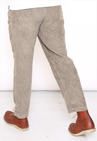 VINTAGE GREY JUMBO CORD TROUSERS