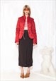 VINTAGE Y2K MARITHE ET FRANCOIS GIRBAUD FITTED JACKET IN RED