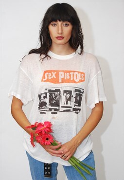 Vintage Sex Pistols T-shirt (XL) paper thin 70s 80s punk 77