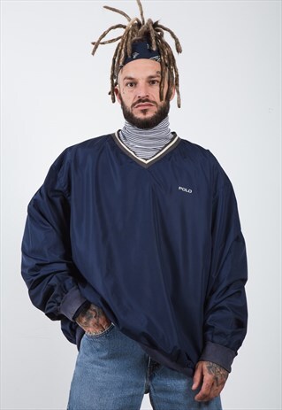 RETRO 90'S POLO RALPH LAUREN V-NECK PULLOVER JACKET / S2277