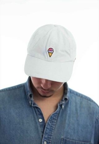 VINTAGE ICE CREAM EMBROIDERY LOGO BASEBALL CAP HAT 90S X 3