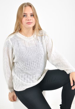 Vintage knitwear jumper in white