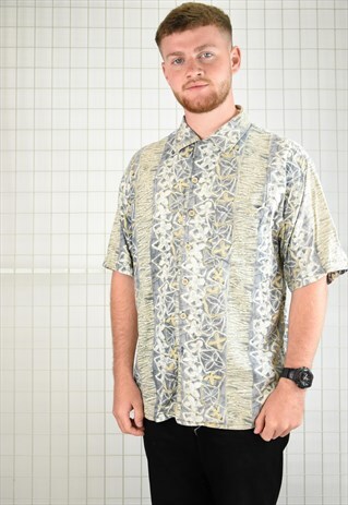 VINTAGE SUMMER/FESTIVAL CRAZY PRINT SHIRT