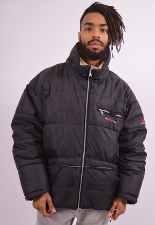 HELLY HANSEN MENS VINTAGE PADDED JACKET XL BLACK 90S