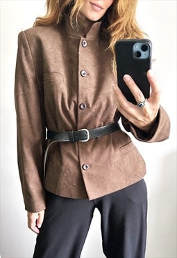 Brown Minimal Jacket 