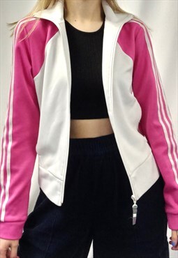 00's Track Jacket Pink White Zip-Up