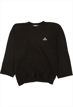 Vintage 90's Adidas Sweatshirt Sportswear Crew Neck Black