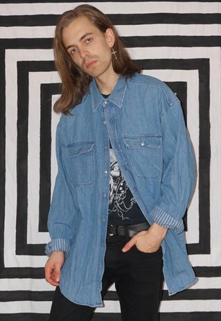 VINTAGE 80'S BLUE DENIM SHIRT