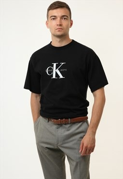 90s Oldschool Calvin Klein Graphic Print T-Shirt S M 18765
