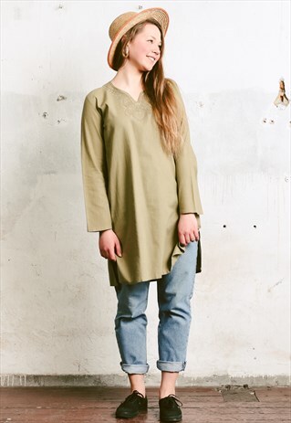 VINTAGE 70S HIPPIE TUNIC DRESS