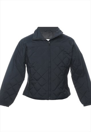 BEYOND RETRO VINTAGE COLUMBIA BLACK QUILTED PUFFER JACKET - 