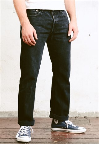 VINTAGE 90S BLACK LEVIS 501 JEANS