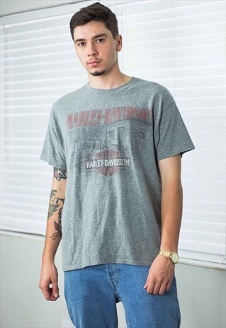 VINTAGE HARLEY DAVIDSON T-SHIRT LOGO 90S L 7.9