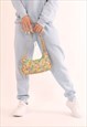 YELLOW & GREEN FLORAL DENIM BAGUETTE BAG