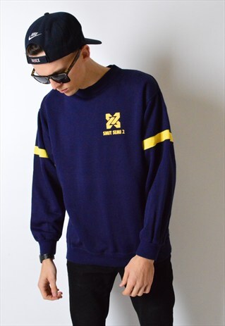 VINTAGE 90S NAVY BLUE SWEATSHIRT JUMPER
