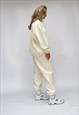 CREAM TRACKSUIT JOGGERS LOUNGEWEAR PEA STREET LOGO